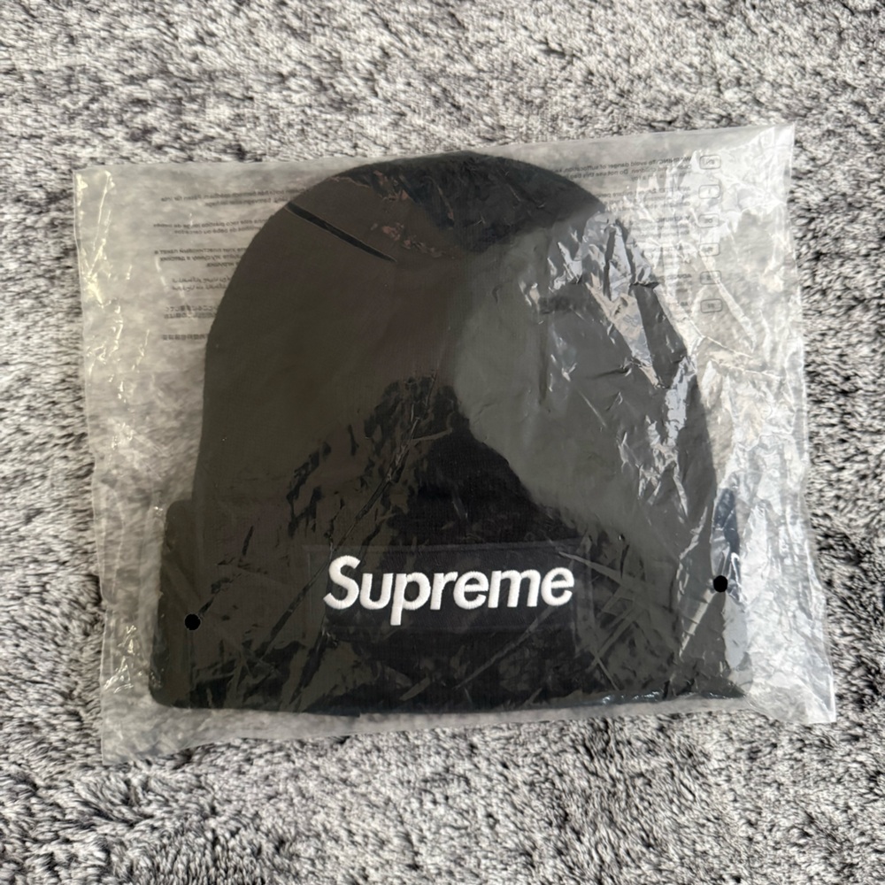 Supreme x New Era Box Logo Beanie Hat, Skull Cap, Black, NWT